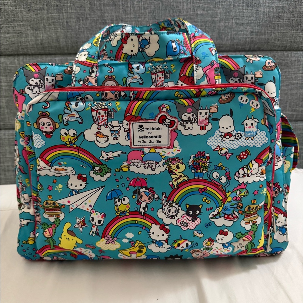 tokidoki x Hello Sanrio Ju-Ju-Be Teal Rainbow Dream Diaper Bag